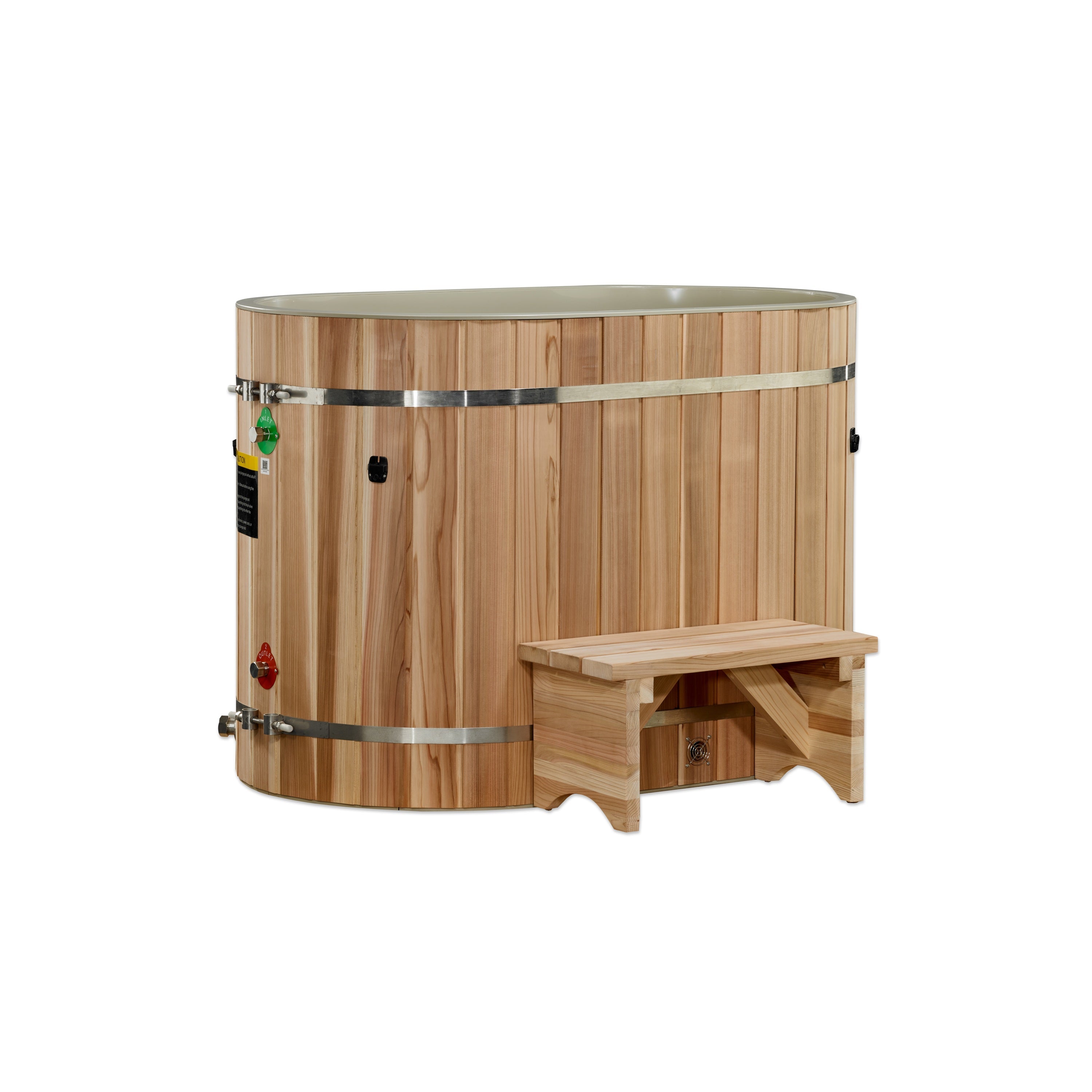 Durable Pacific Cedar Oval Cold Plunge Tub, Easy Access, Ultimate Recovery