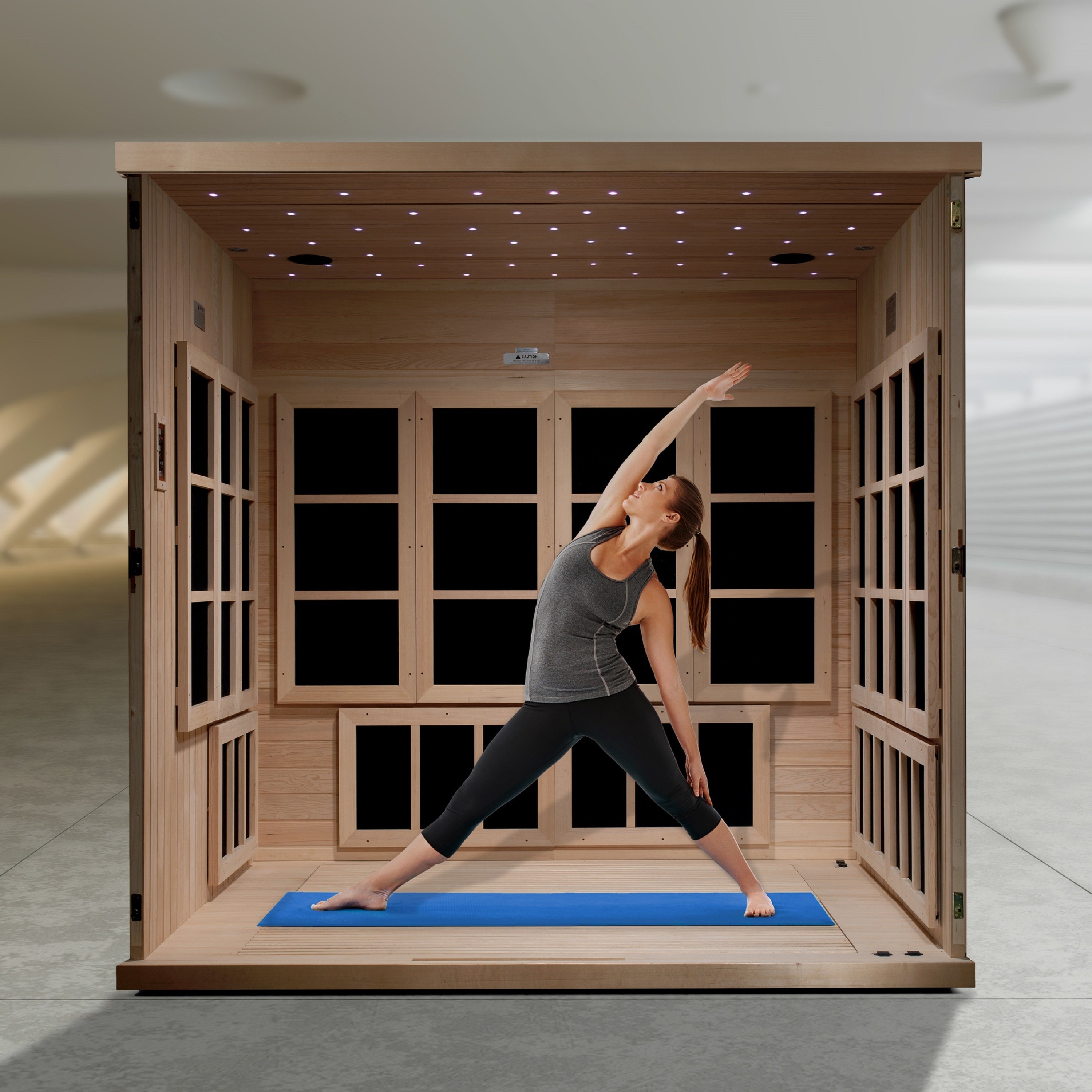 Golden Designs Catalonia 8-Person Near Zero EMF Far Infrared Sauna Yoga Studio