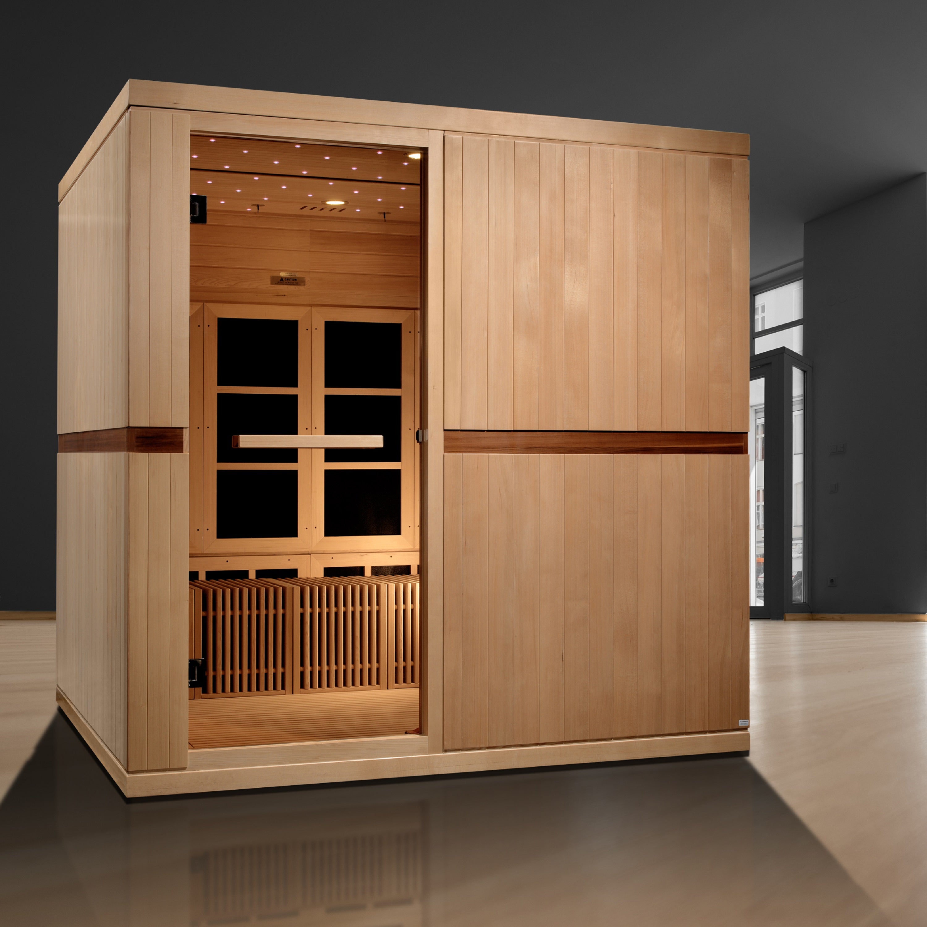 Golden Designs Catalonia 8-Person Near Zero EMF Far Infrared Sauna Yoga Studio