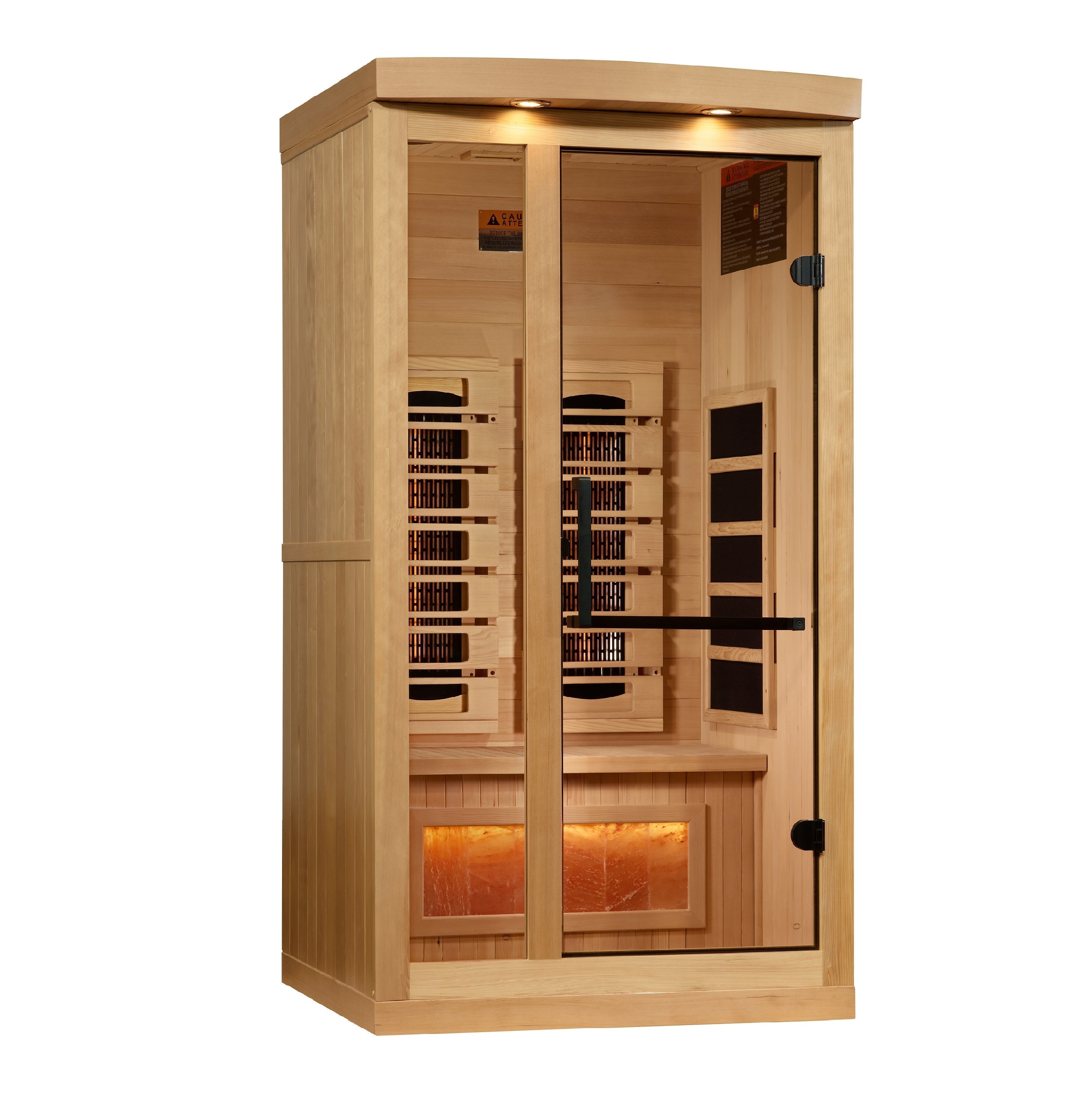 Golden Designs 1-Person Full Spectrum Infrared Sauna with Himalayan Salt Bars