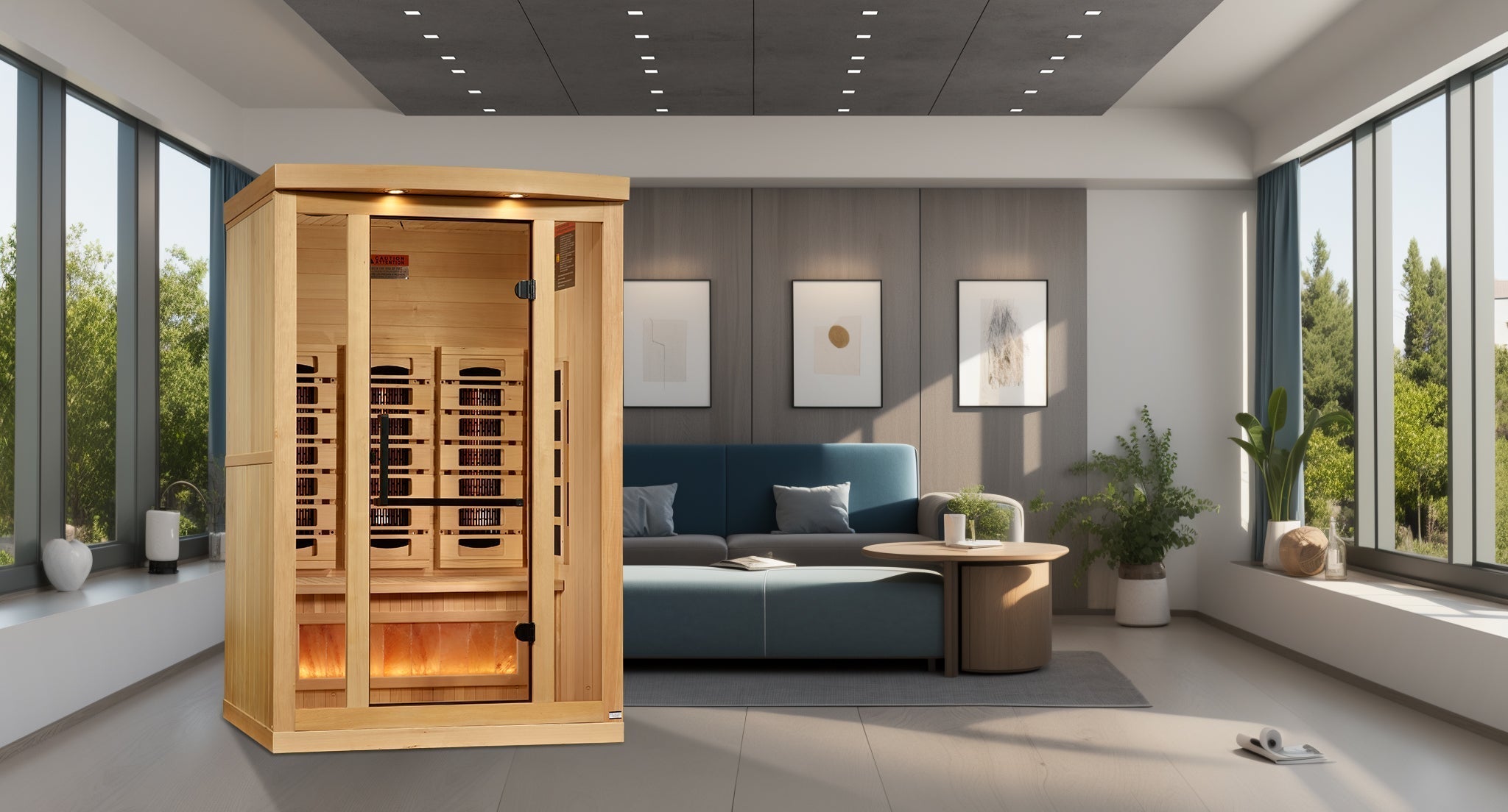 2025 Golden Designs Reserve Edition 2-Person Full Spectrum Infrared Sauna with Himalayan Salt Bar