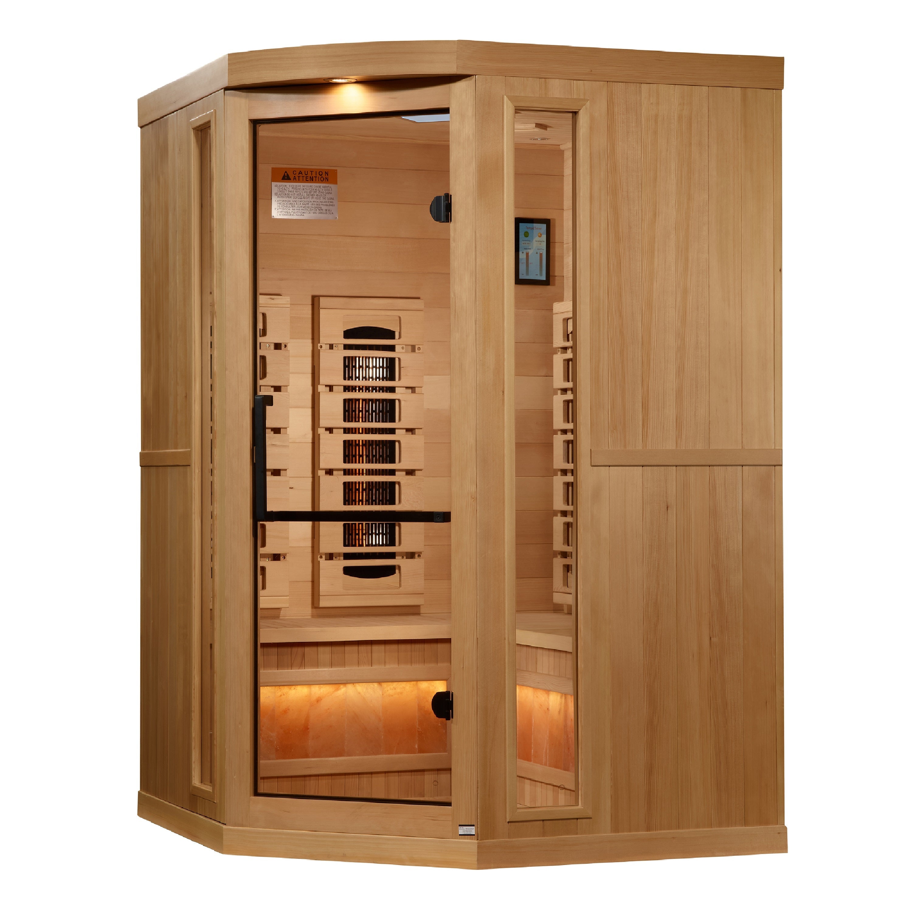 Golden Designs 3-Person Full Spectrum Infrared Sauna with Himalayan Salt Bar