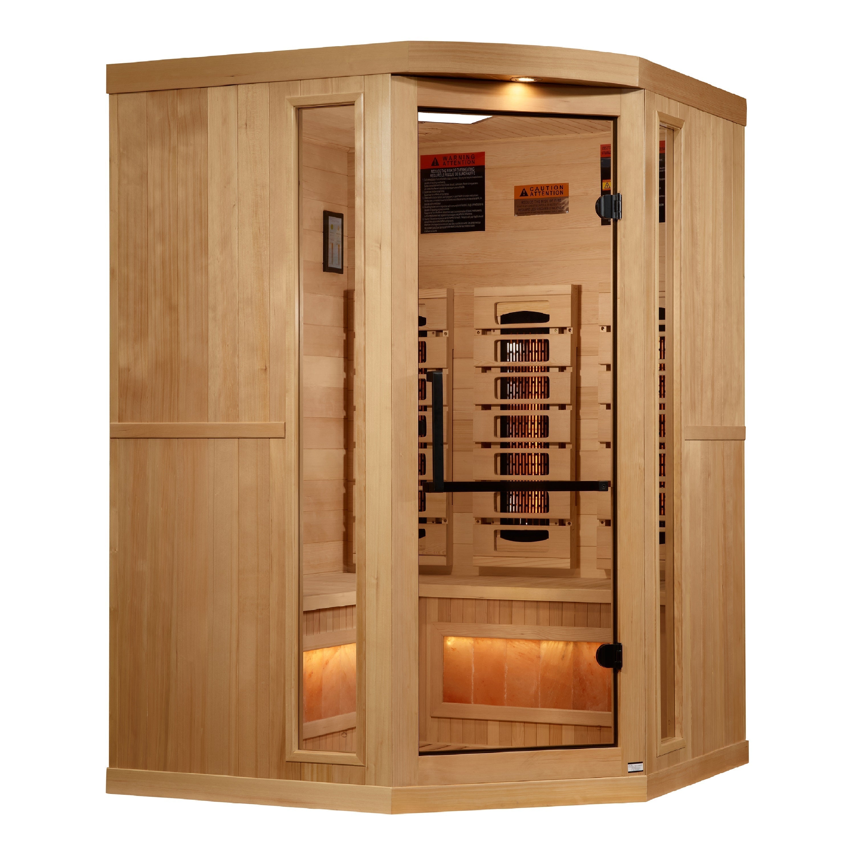 Golden Designs 3-Person Full Spectrum Infrared Sauna with Himalayan Salt Bar
