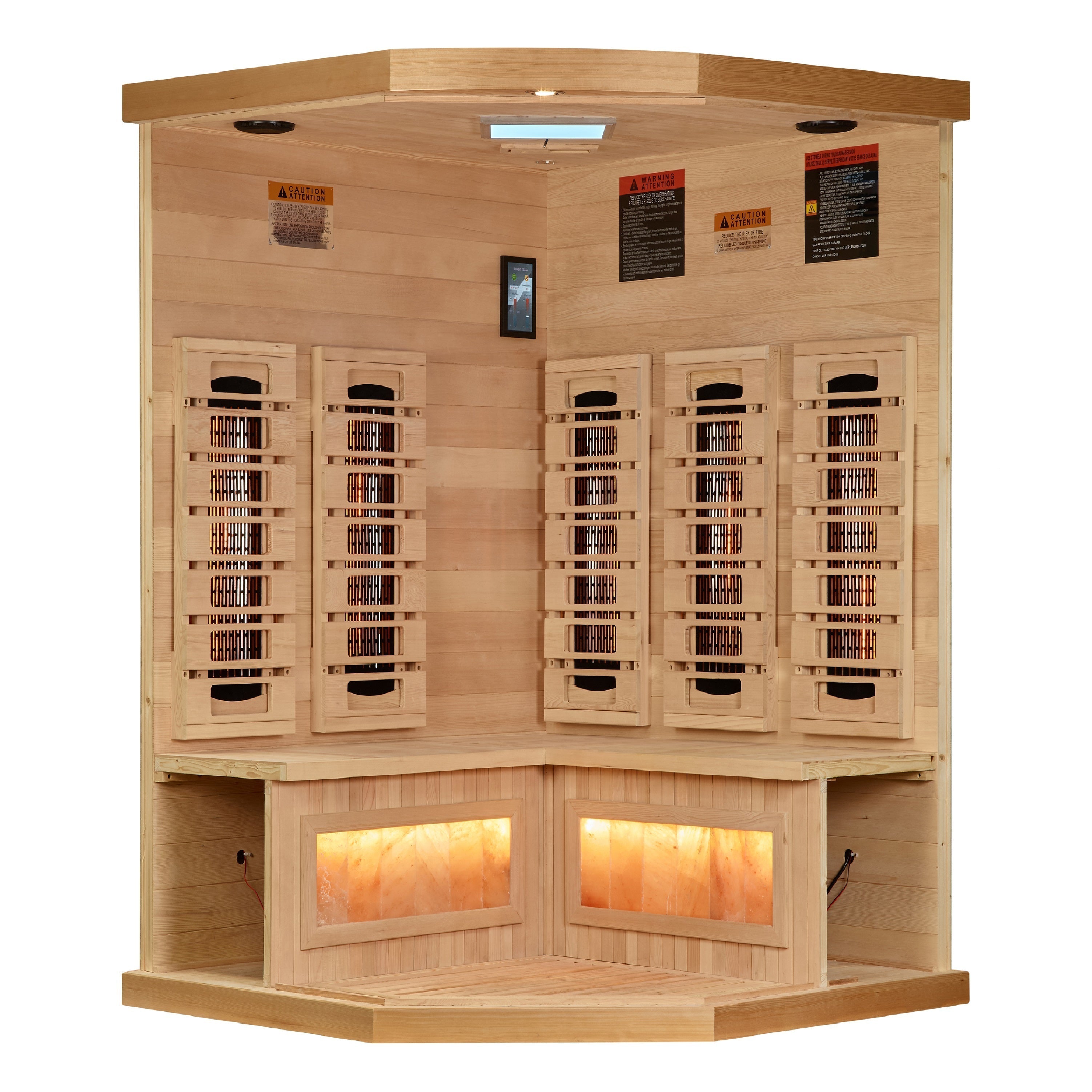Golden Designs 3-Person Full Spectrum Infrared Sauna with Himalayan Salt Bar