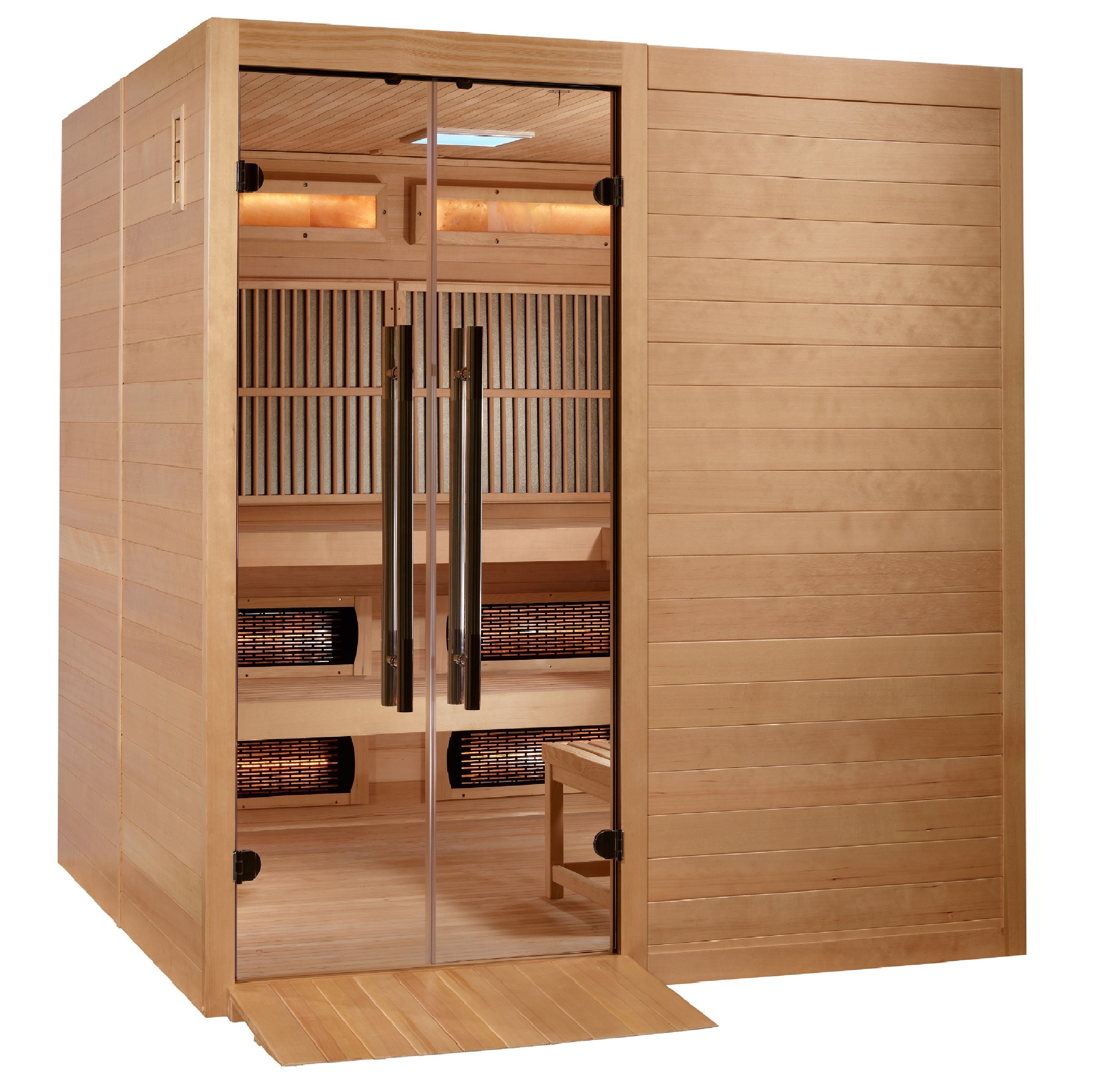 Golden Designs Toledo 6-Person Hybrid Sauna: Full Spectrum Infrared & Harvia Stove