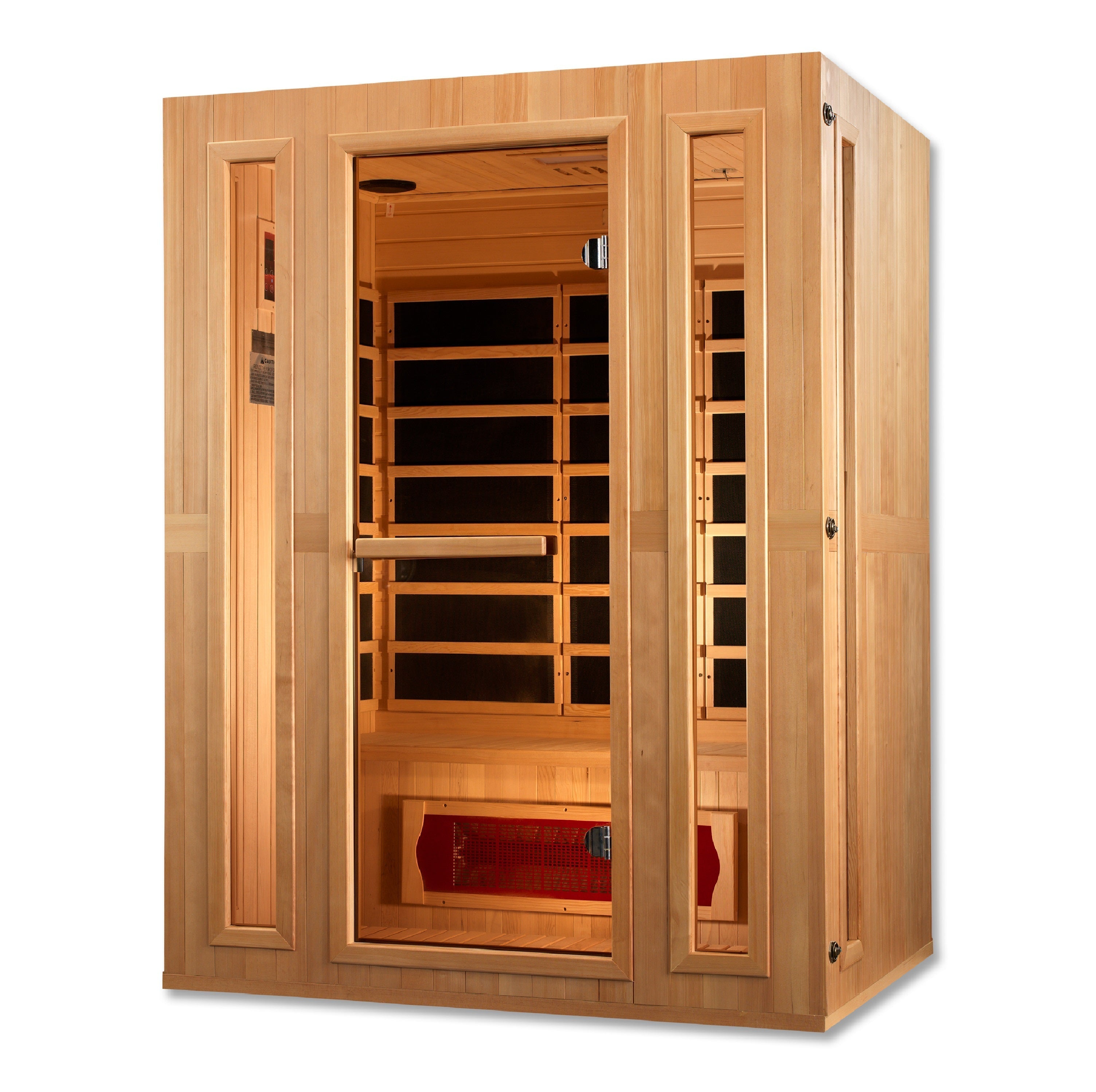 Maxxus Trinity 3 Person Low EMF FAR Infrared Sauna, Hemlock Wood, Dual Tech, Chromotherapy