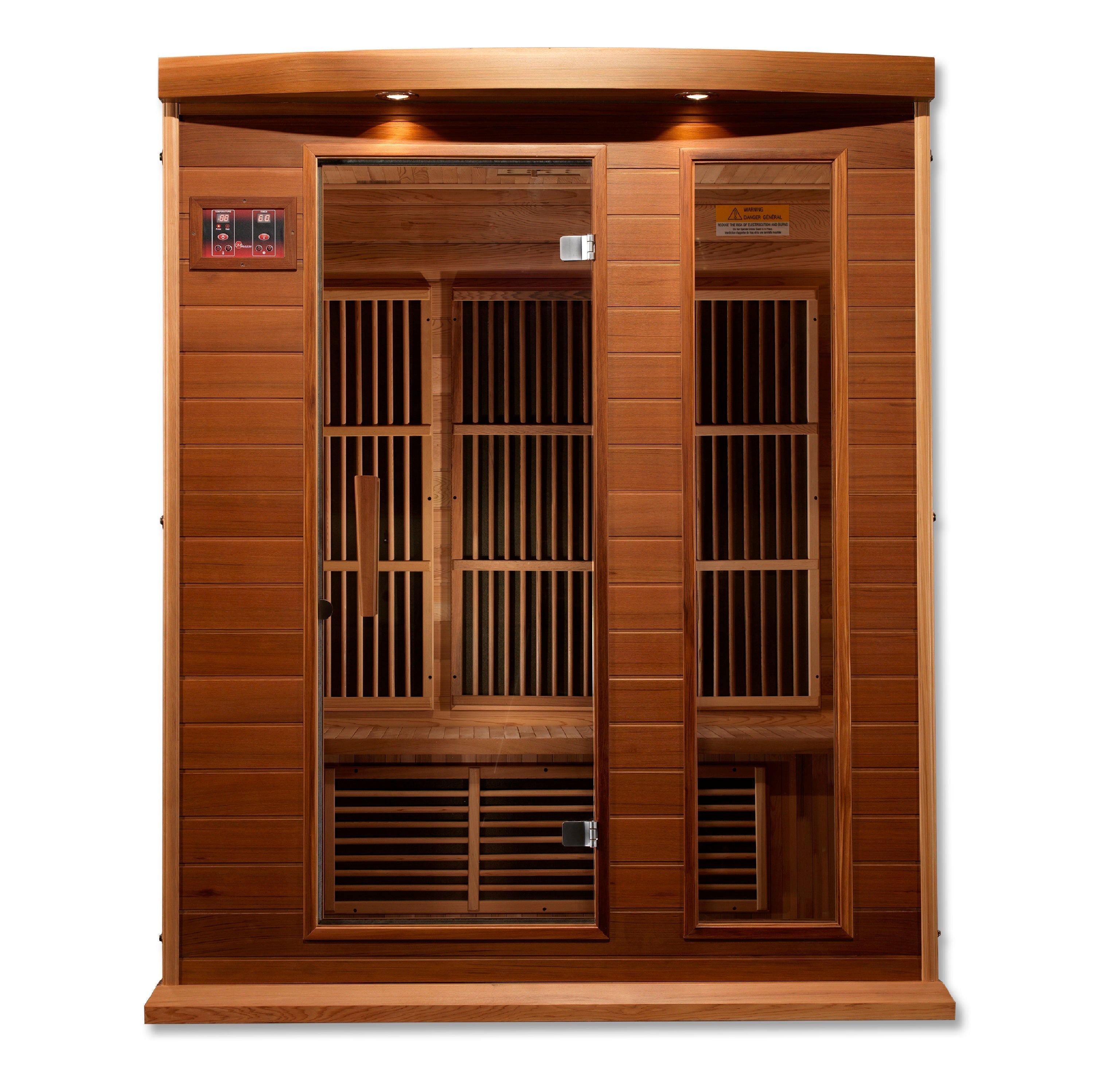 Maxxus 3-Person Low EMF FAR Infrared Canadian Red Cedar Sauna Bluetooth Audio