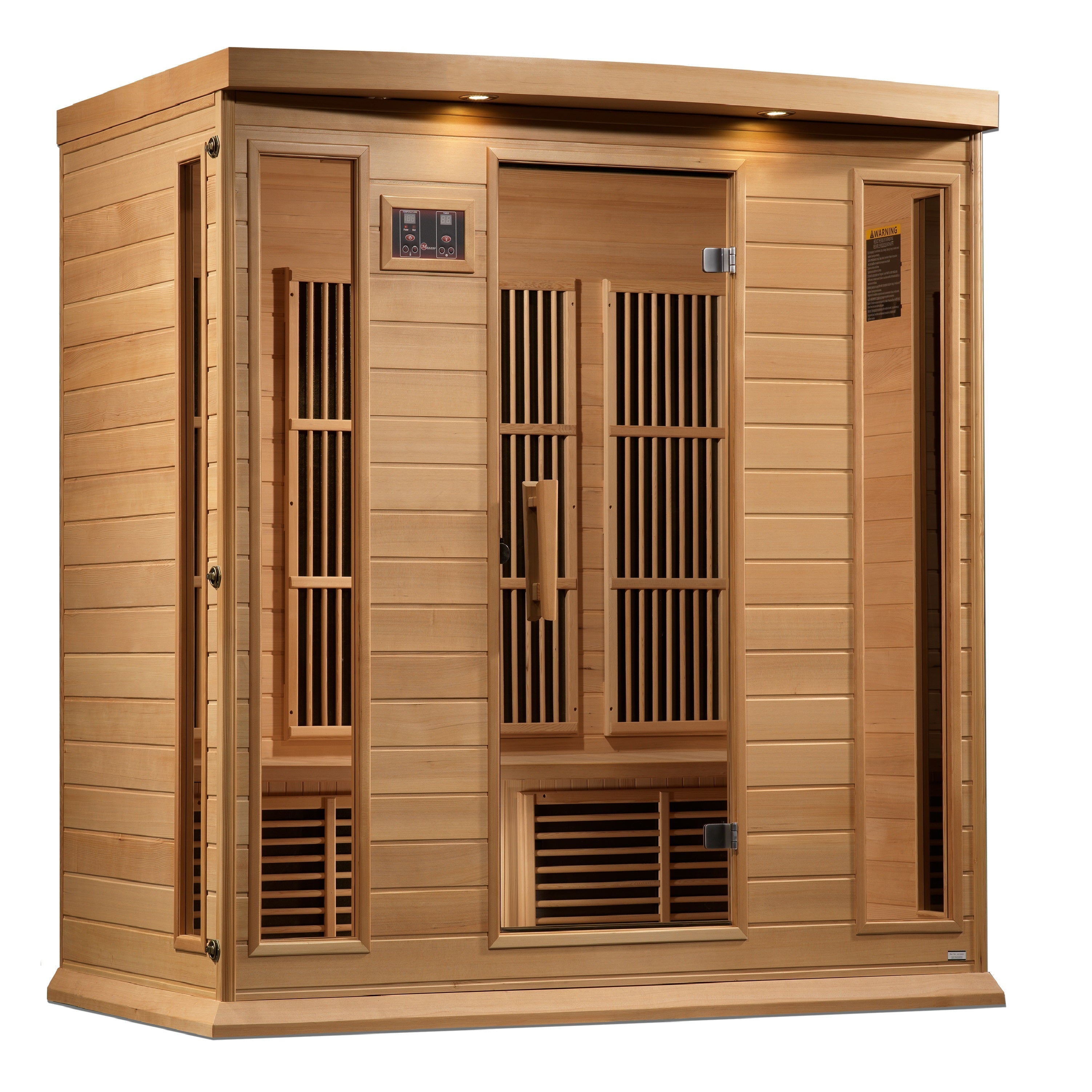 Maxxus 4-Person Near Zero EMF Infrared Sauna, Hemlock, Chromotherapy, Bluetooth Audio
