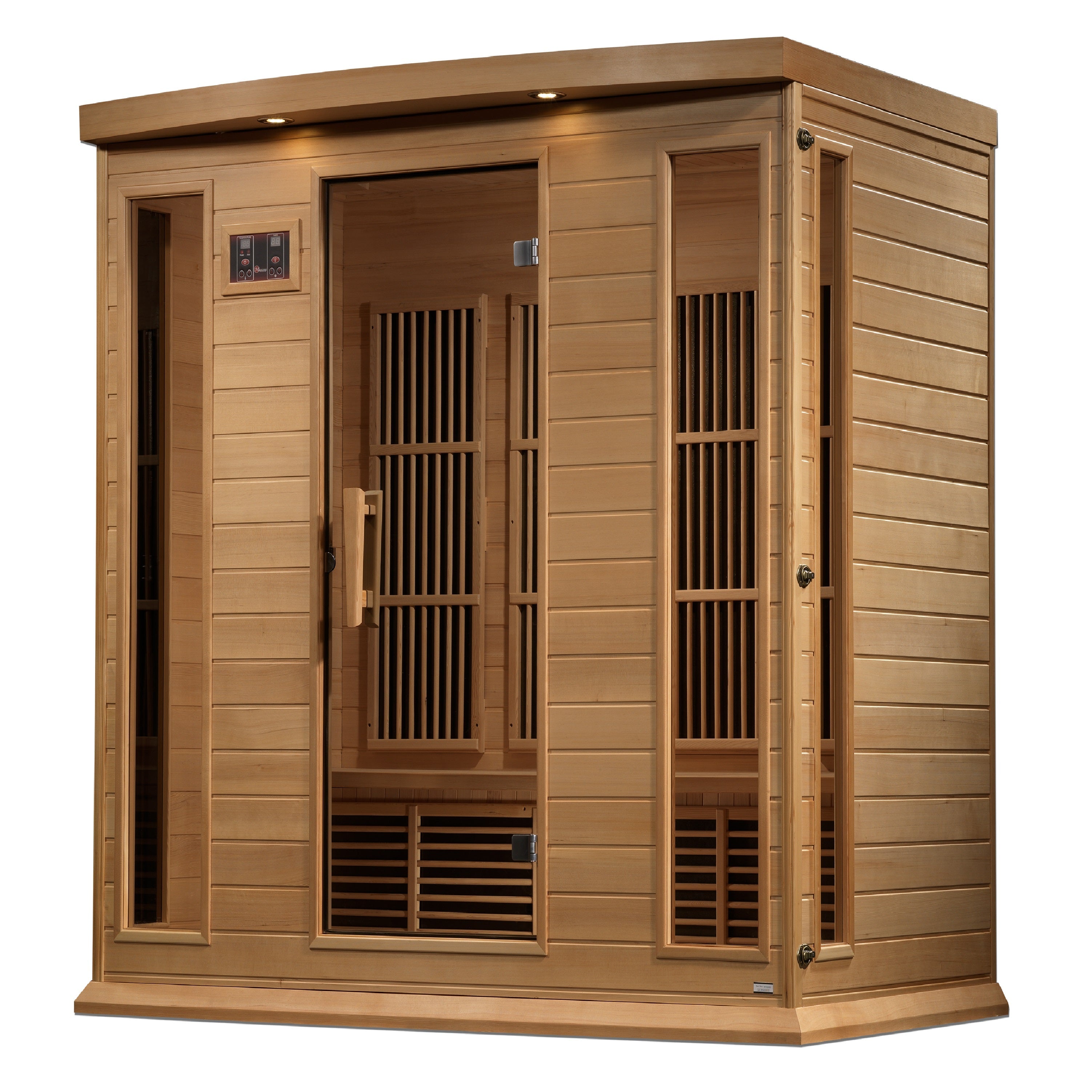 Maxxus 4-Person Near Zero EMF Infrared Sauna, Hemlock, Chromotherapy, Bluetooth Audio