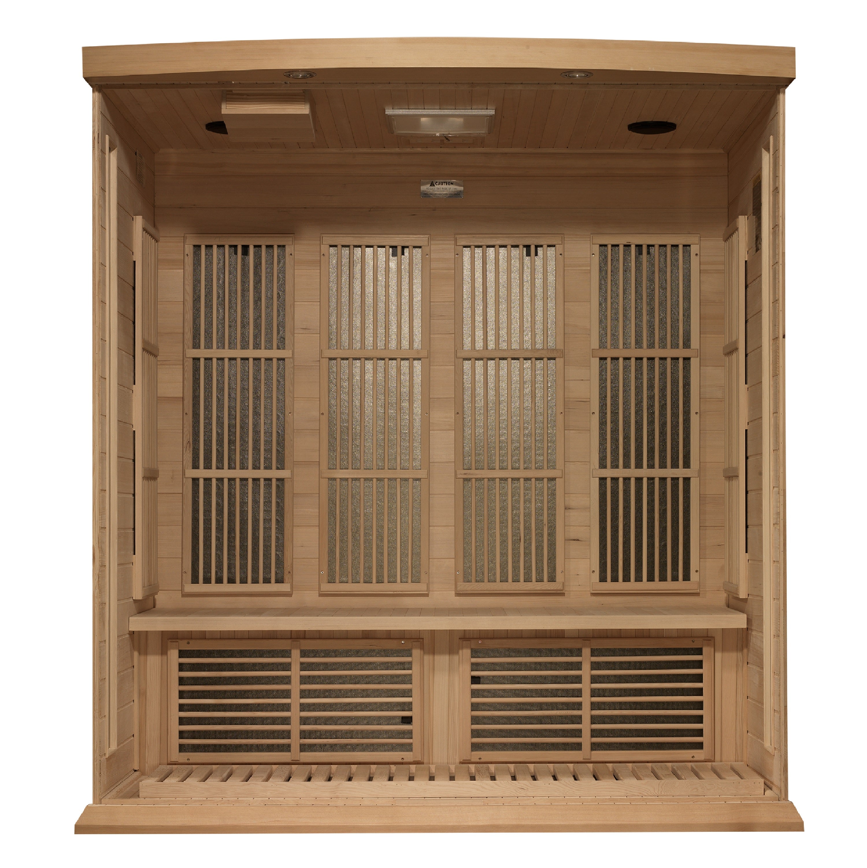Maxxus 4-Person Near Zero EMF Infrared Sauna, Hemlock, Chromotherapy, Bluetooth Audio