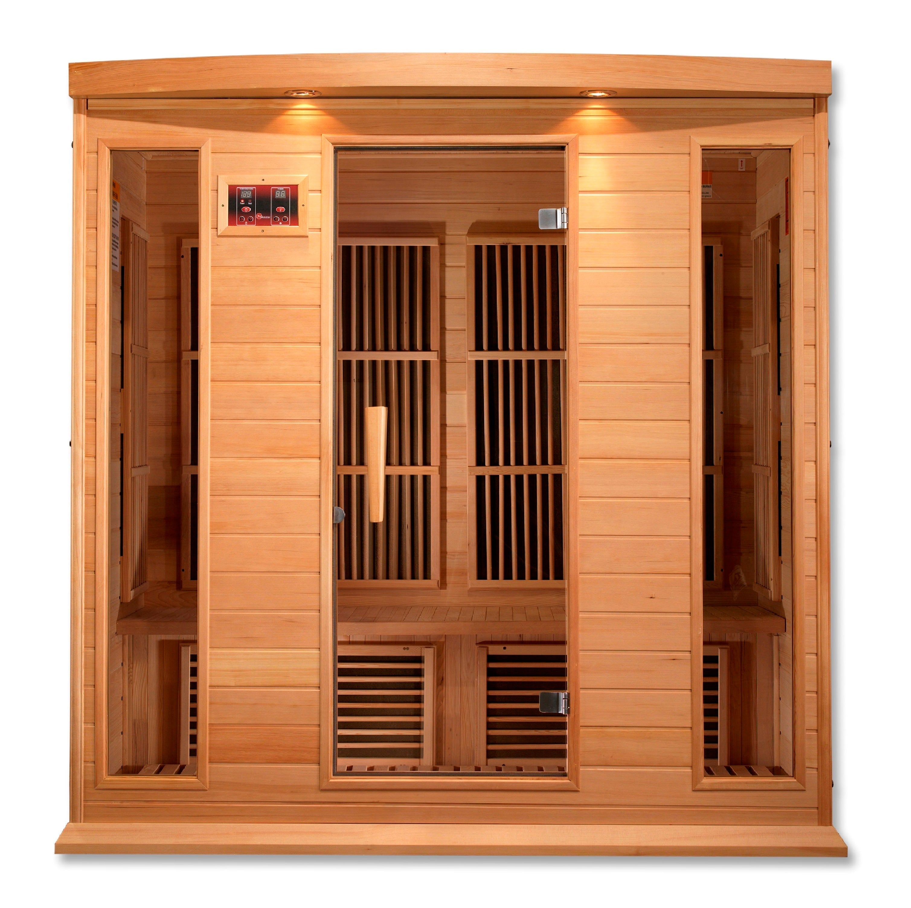 Maxxus 4 Person Low EMF FAR Infrared Hemlock Sauna with Chromotherapy & Bluetooth