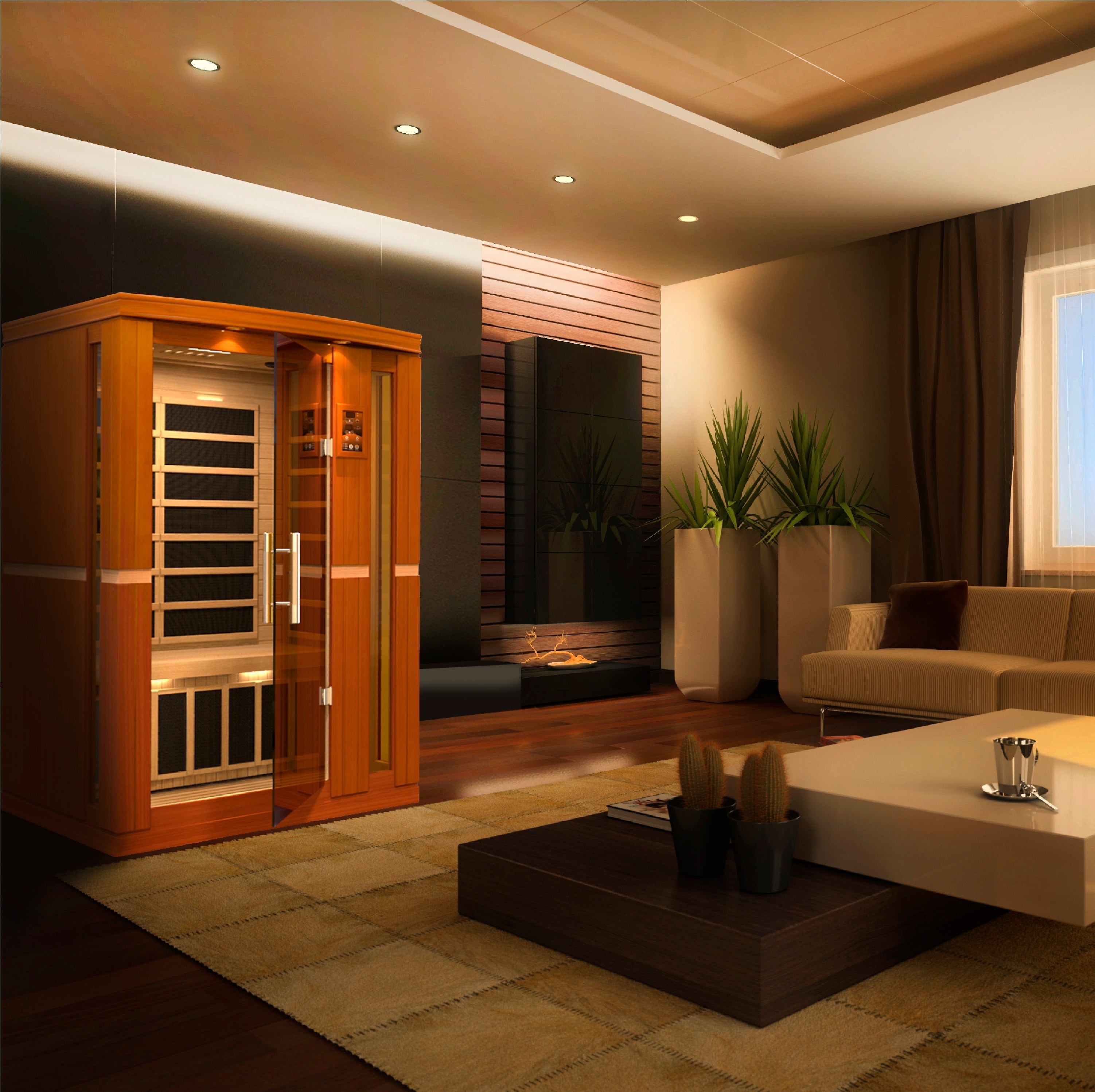 Dynamic Vittoria 2-Person Ultra Low EMF Far Infrared Sauna with Chromotherapy & Bluetooth