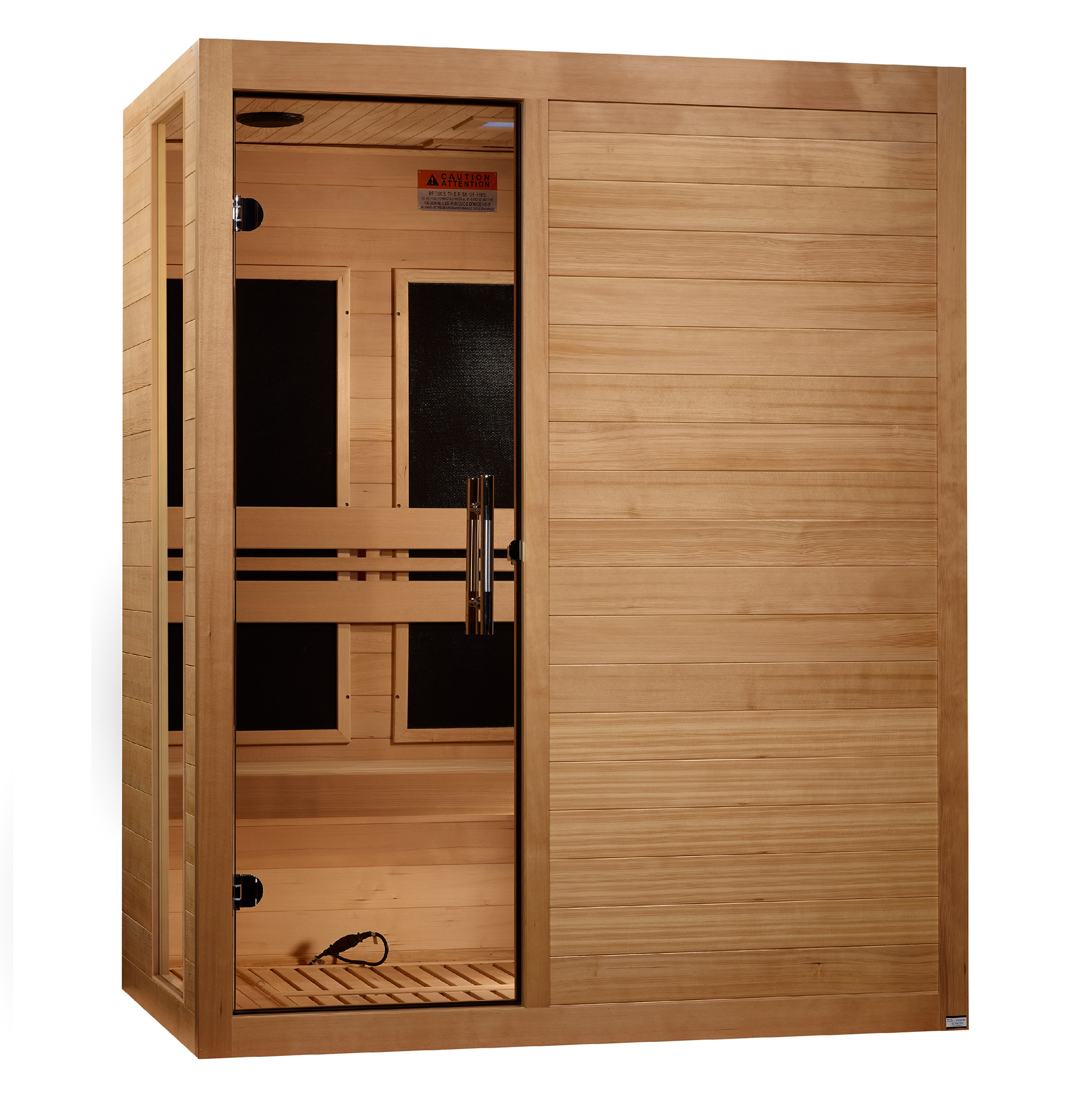 Dynamic Toscana 3 Person Ultra Low EMF FAR Infrared Hemlock Wood Sauna