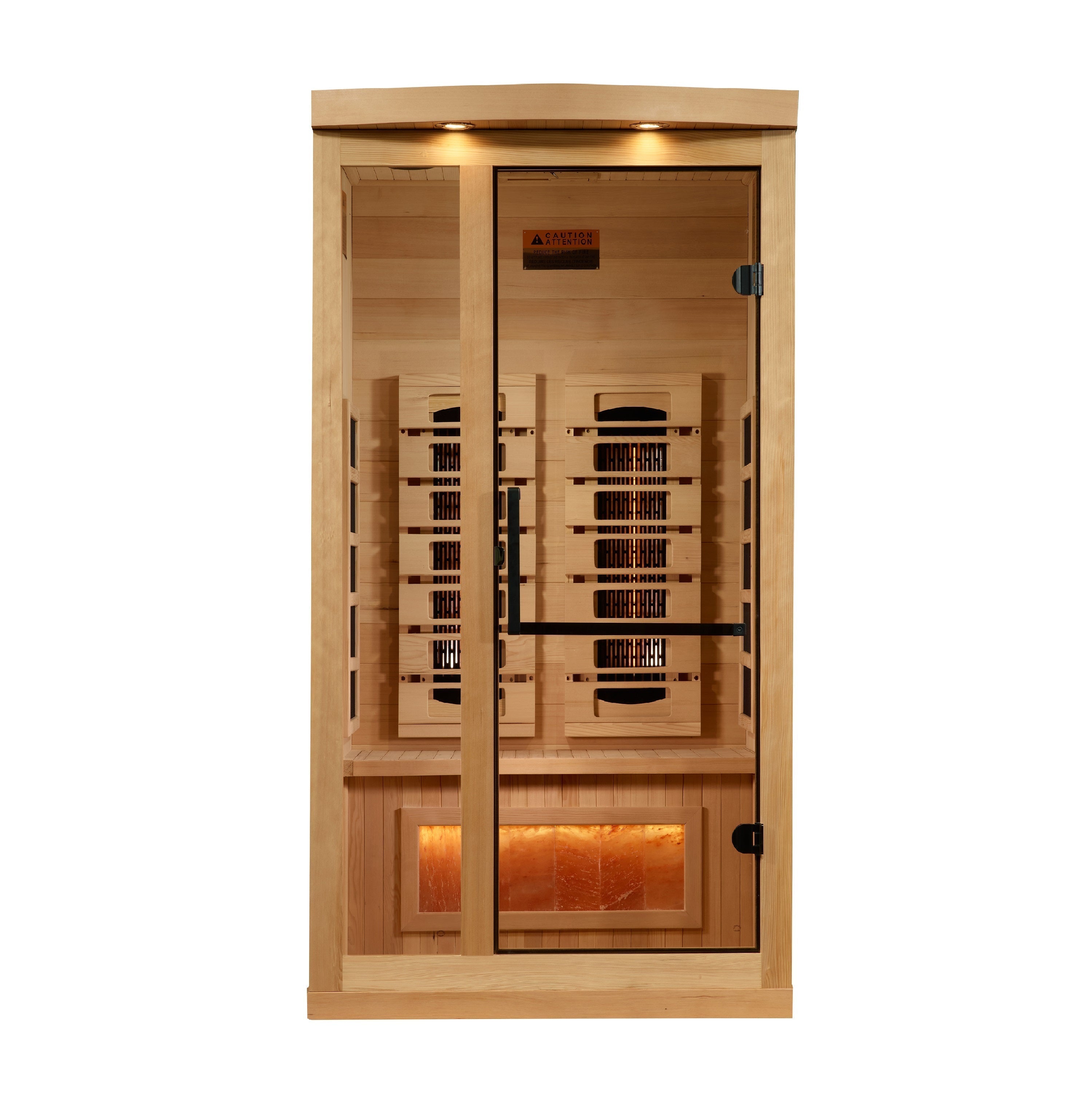 Golden Designs 1-Person Full Spectrum Infrared Sauna with Himalayan Salt Bars