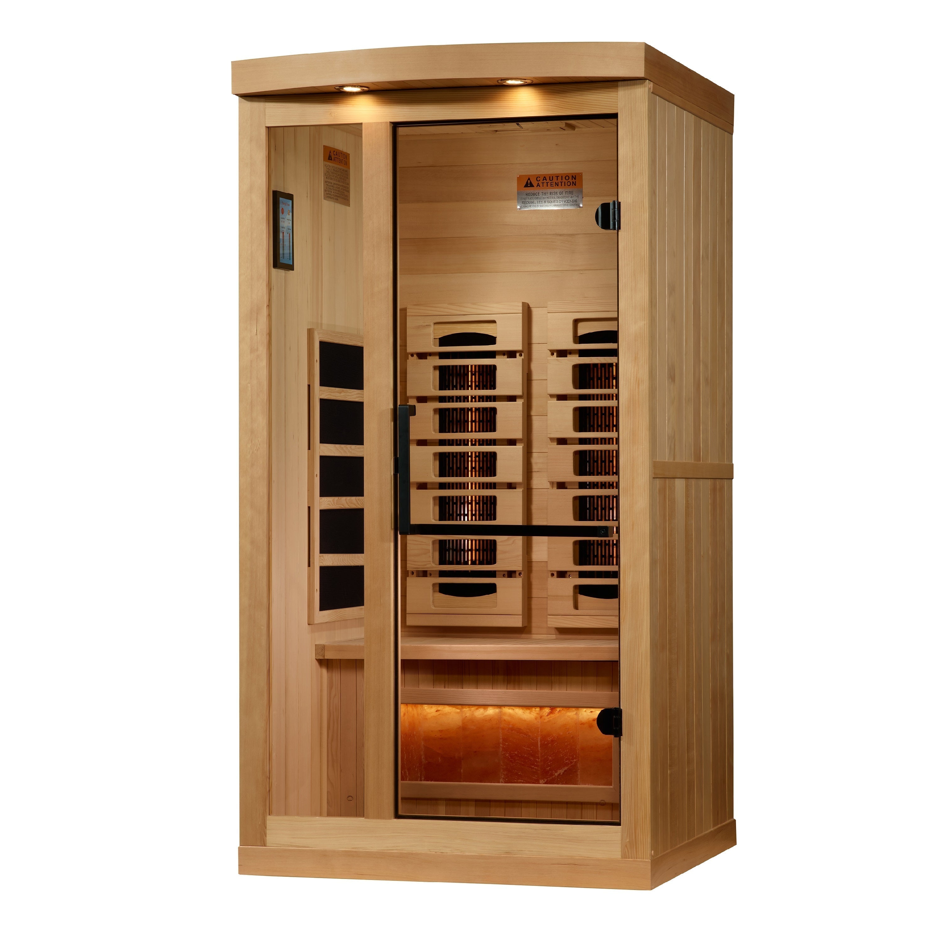 Golden Designs 1-Person Full Spectrum Infrared Sauna with Himalayan Salt Bars