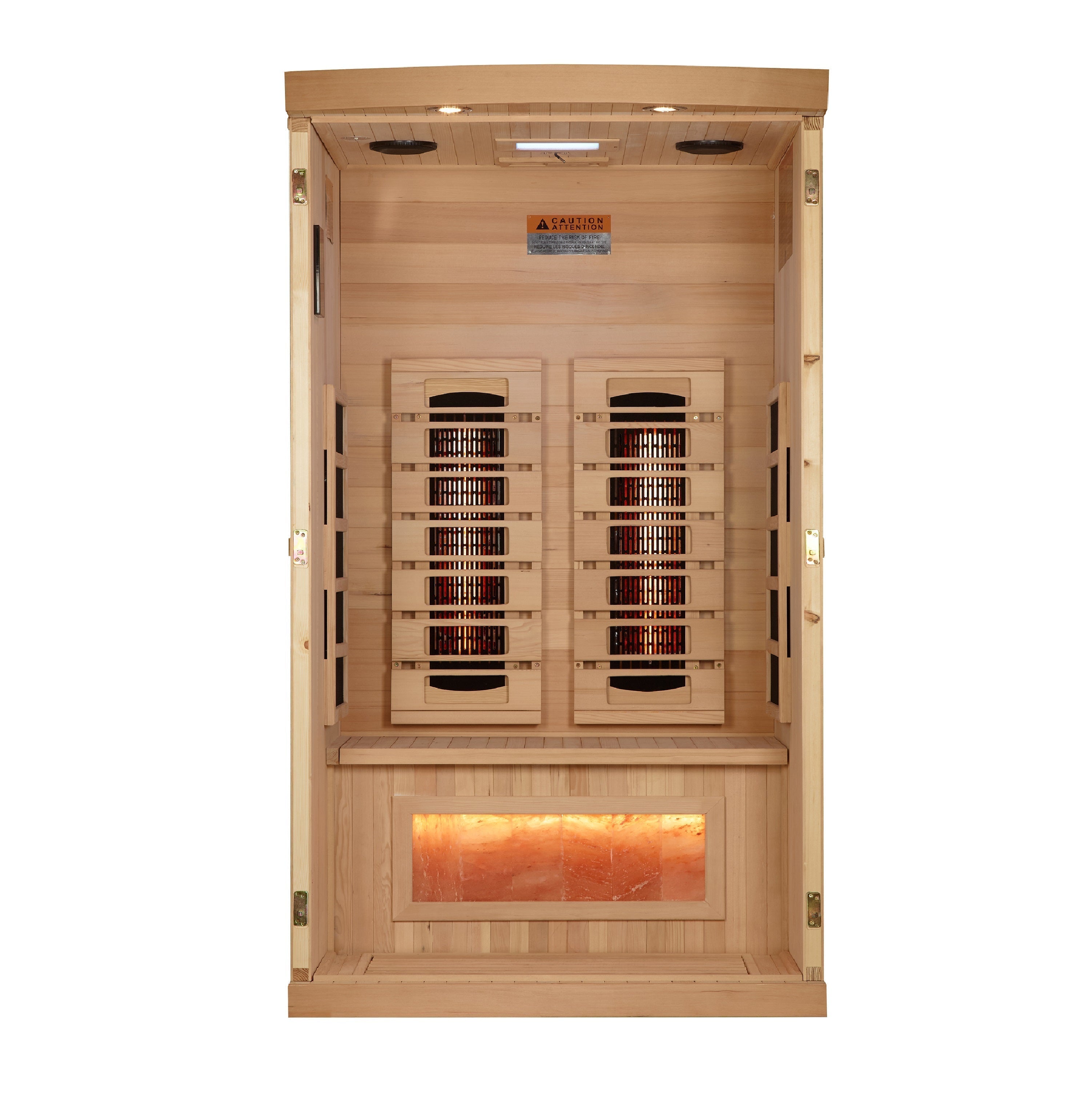 Golden Designs 1-Person Full Spectrum Infrared Sauna with Himalayan Salt Bars