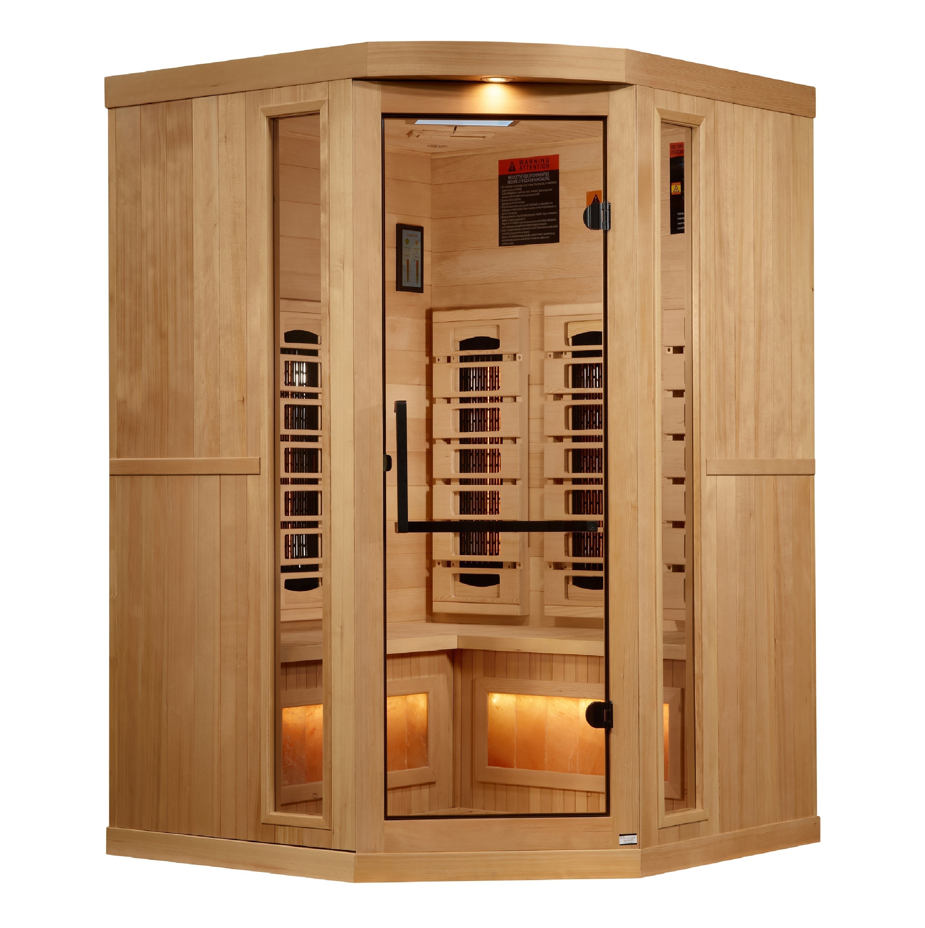 Golden Designs 3-Person Full Spectrum Infrared Sauna with Himalayan Salt Bar