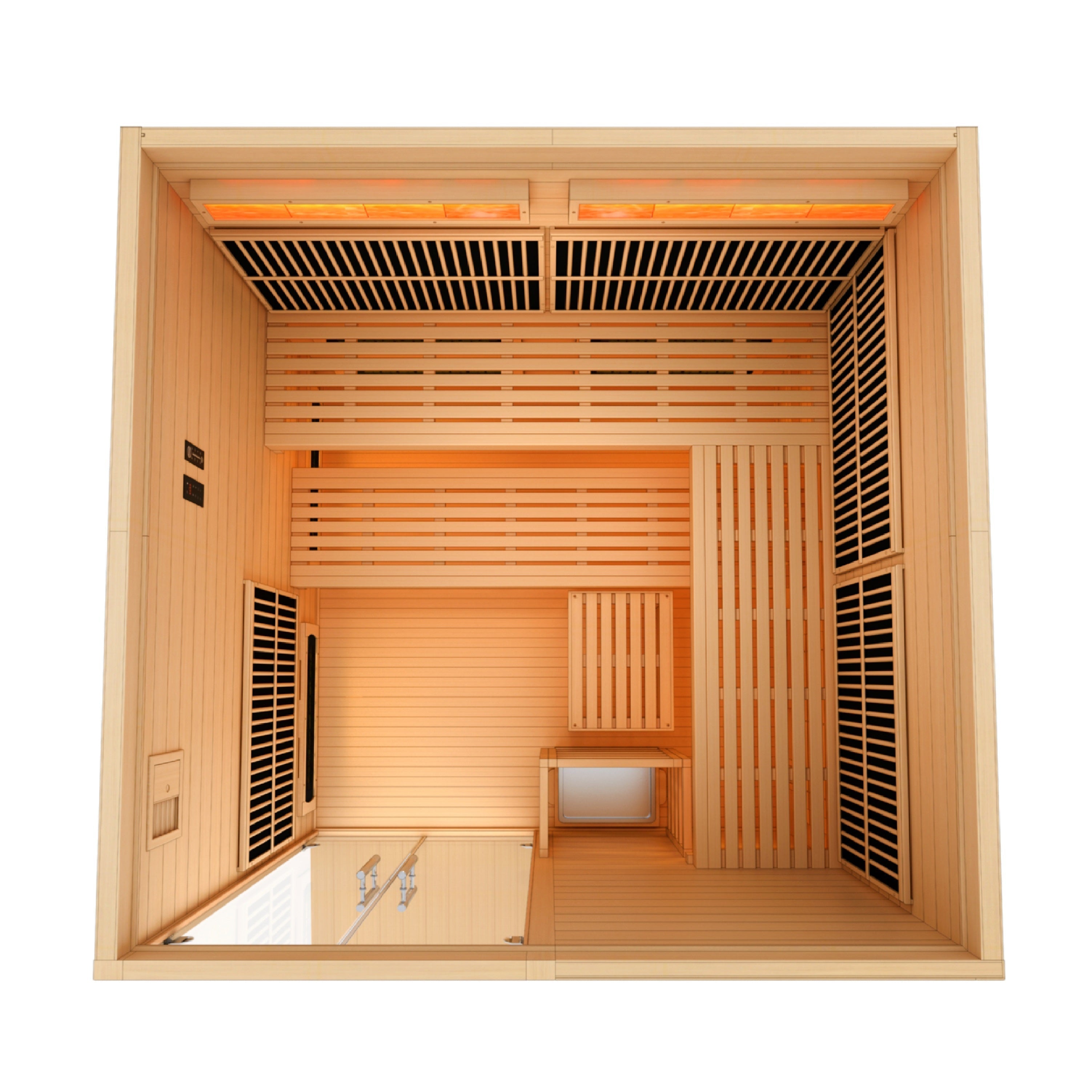 Golden Designs Toledo 6-Person Hybrid Sauna: Full Spectrum Infrared & Harvia Stove