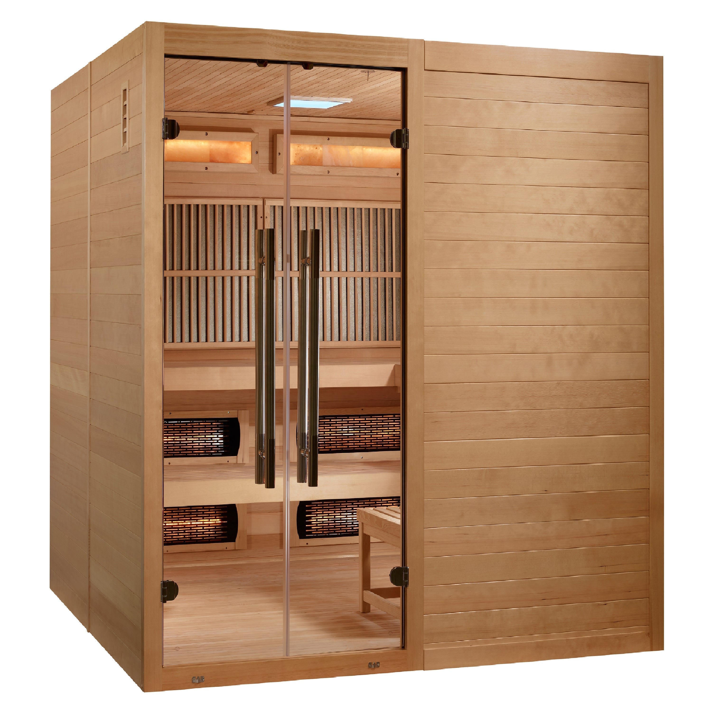 Golden Designs Toledo 6-Person Hybrid Sauna: Full Spectrum Infrared & Harvia Stove