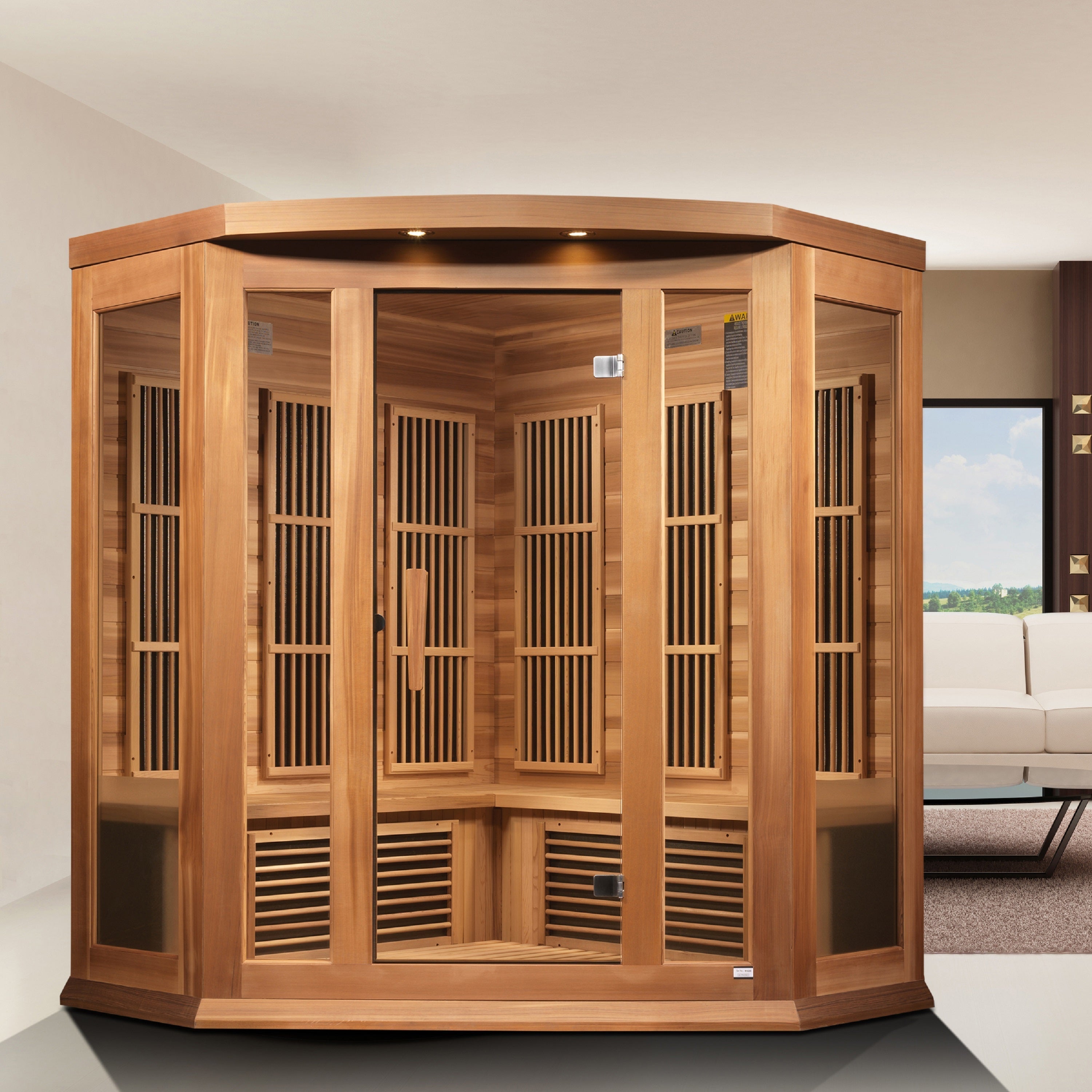 Maxxus 3-Person Low EMF Far Infrared Cedar Sauna with Chromotherapy & Bluetooth