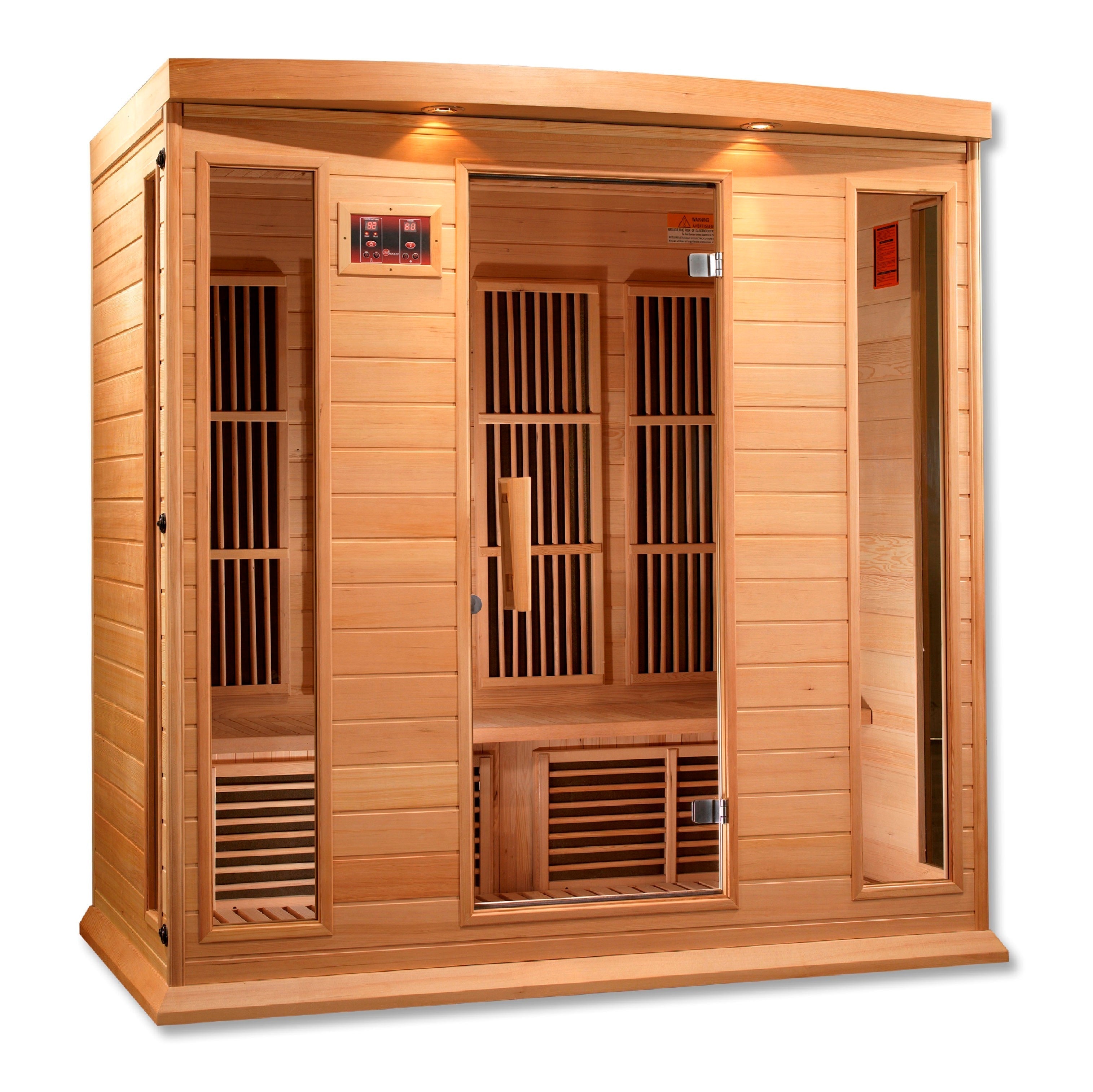 Maxxus 4 Person Low EMF FAR Infrared Hemlock Sauna with Chromotherapy & Bluetooth