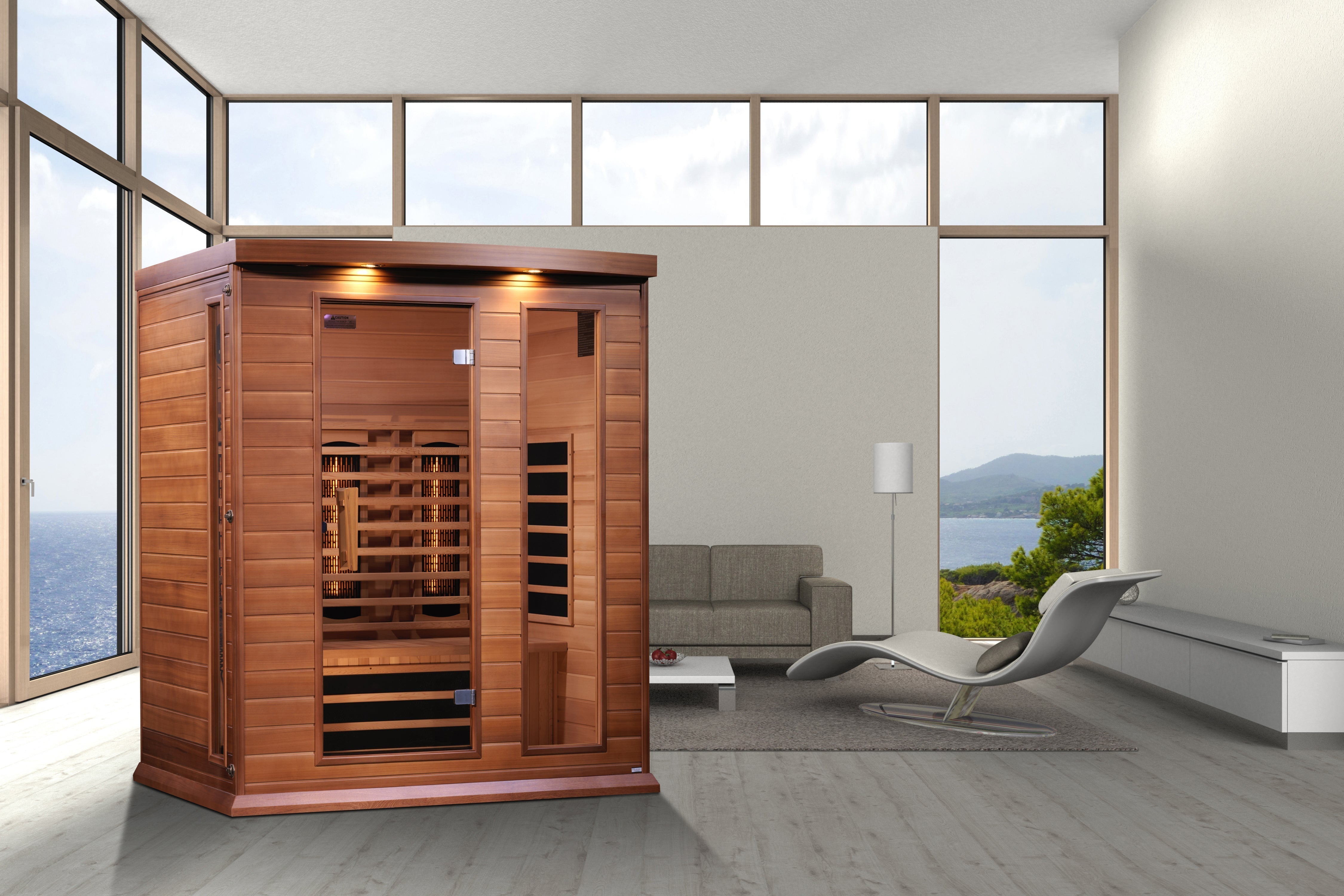Maxxus 3-Person Full Spectrum IR Sauna, Canadian Red Cedar, Chromotherapy, Bluetooth