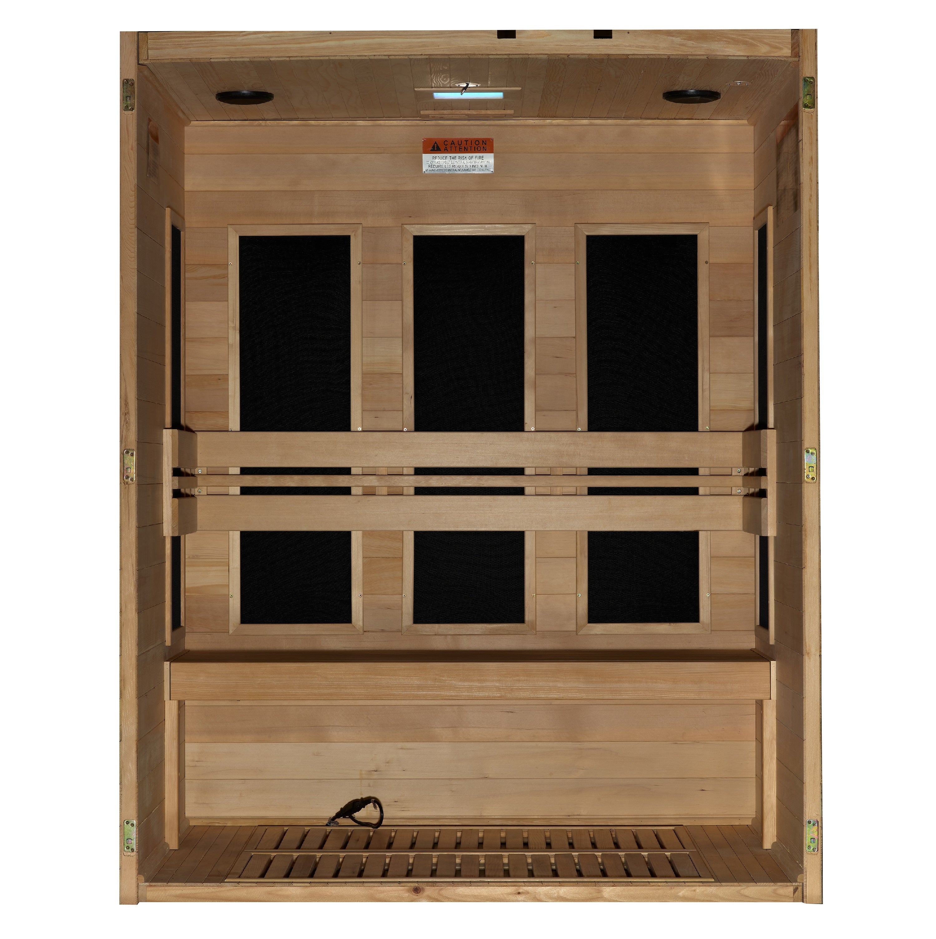 Dynamic Toscana 3 Person Low EMF FAR Infrared Sauna - Hemlock Wood, Chromotherapy